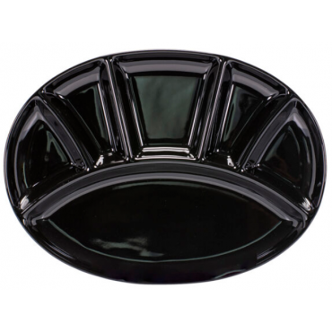 Assiette à fondue à la viande "Oval", noir, 30 x 22 cm
